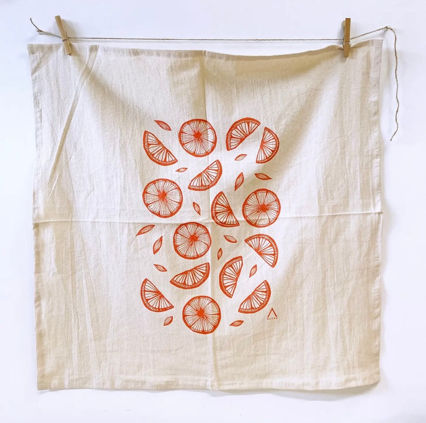 Organic Cotton Citrus Tea Towel