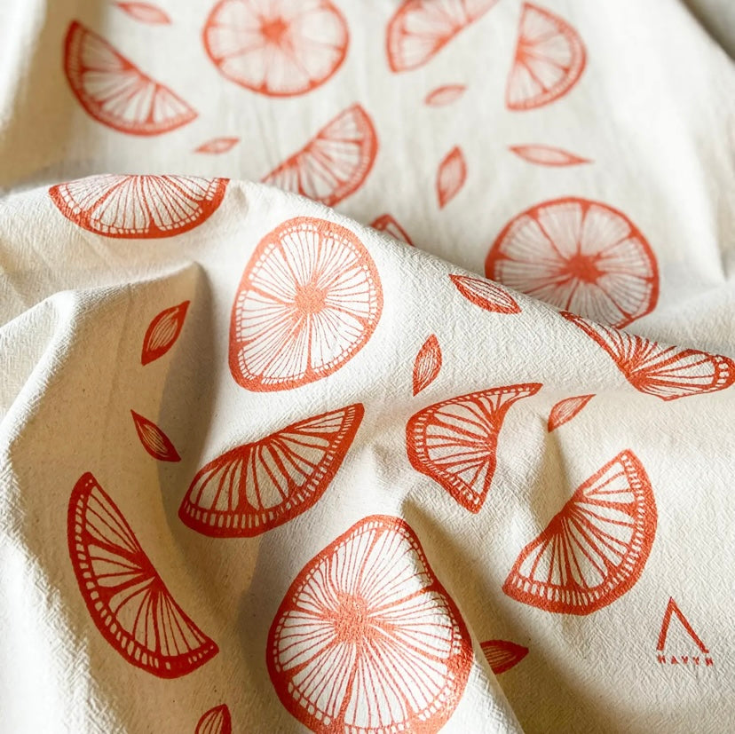 Organic Cotton Citrus Tea Towel