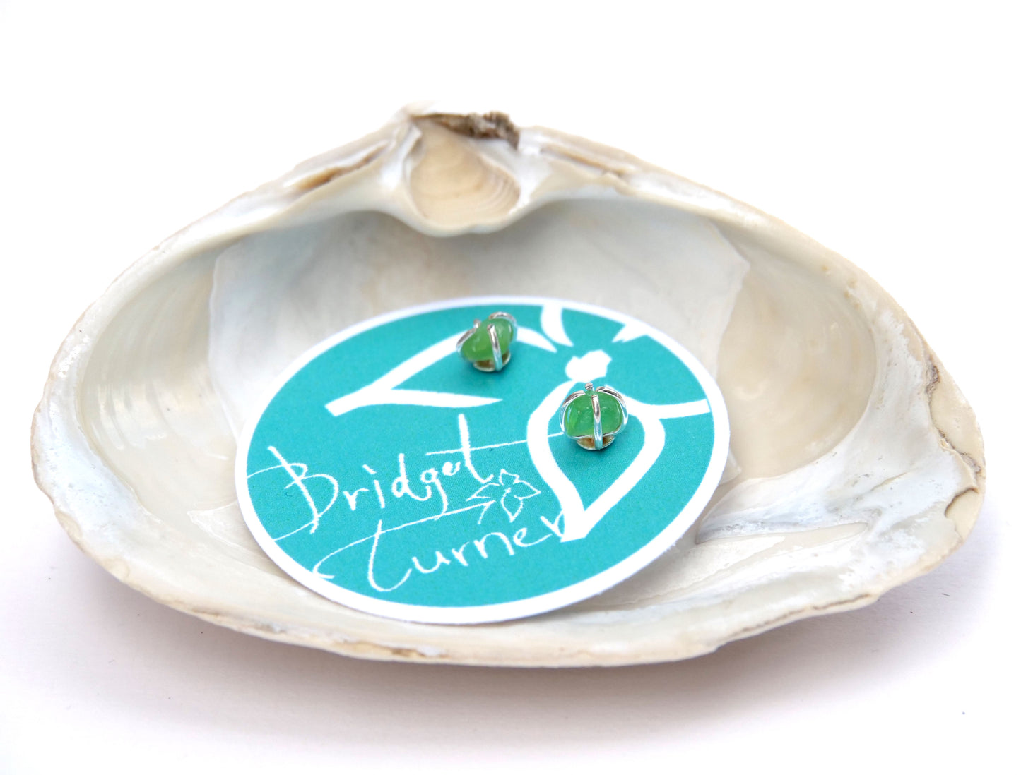 Sea Glass Prong Stud Earrings