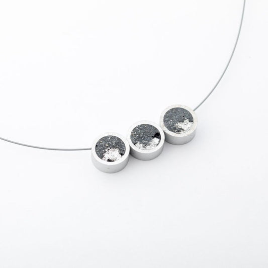 Concrete Silver Trio Necklace