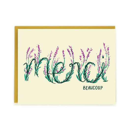 Merci Beaucoup Lavender - Thank You Card
