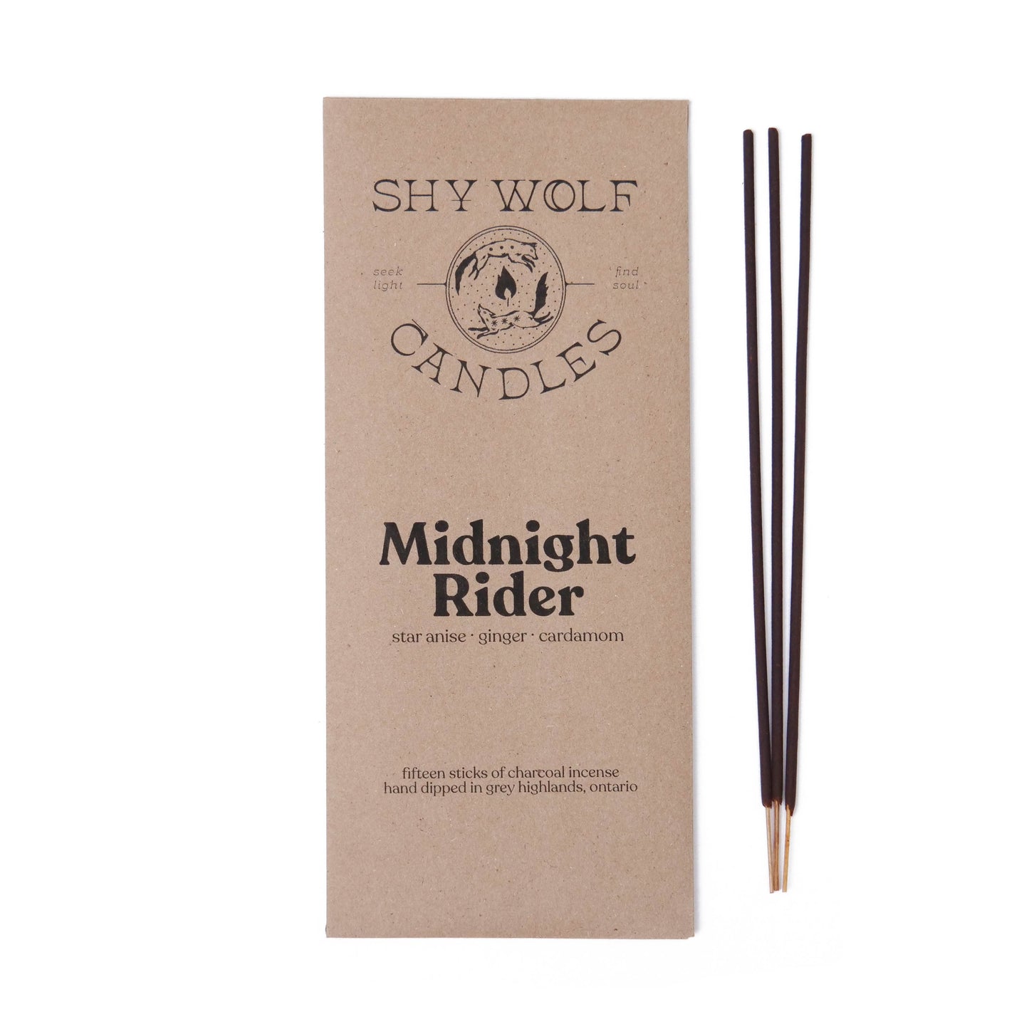 Shy Wolf Candles Natural Charcoal Incense Made in Canada.