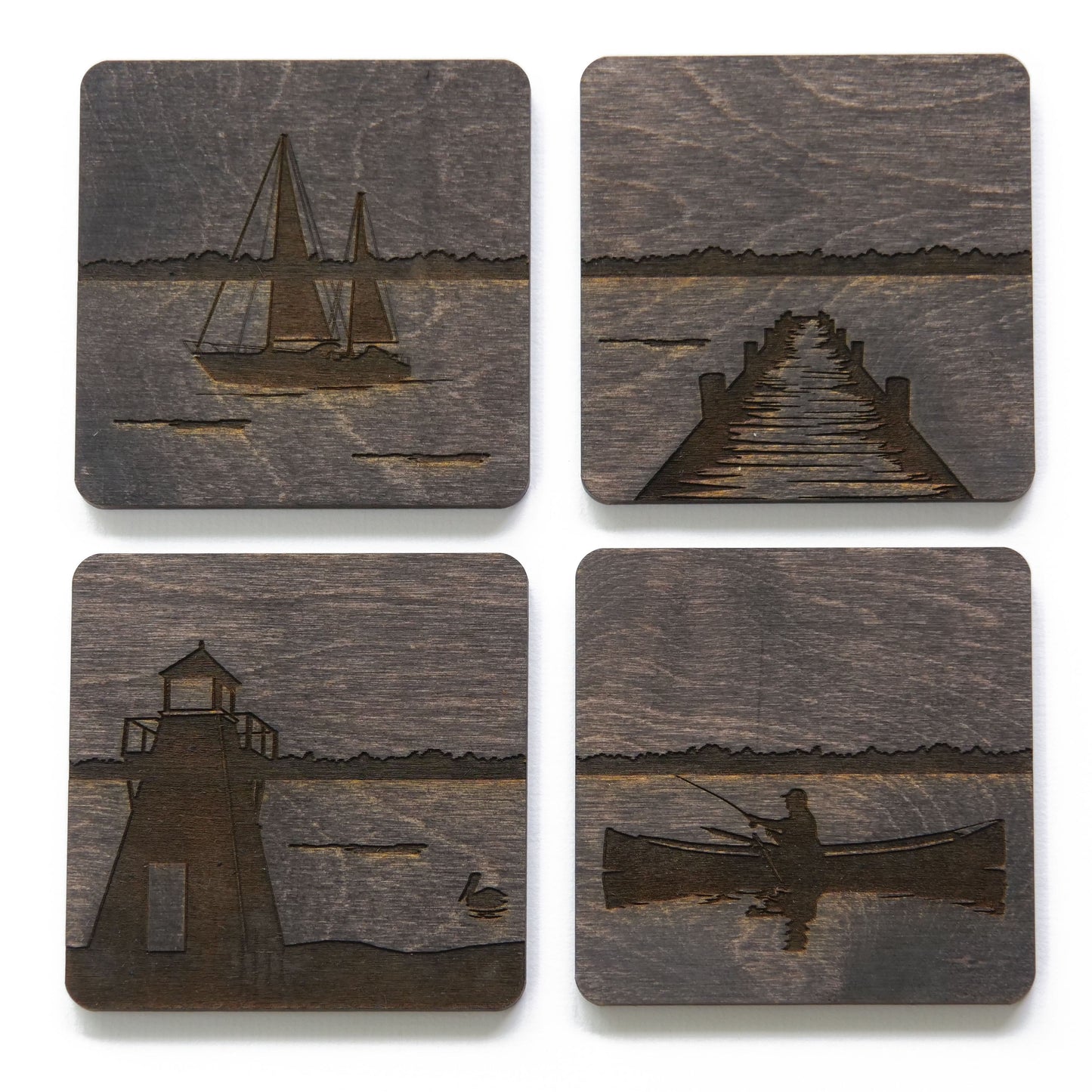 Lakeside Wood Coasters - Zealous Decor
