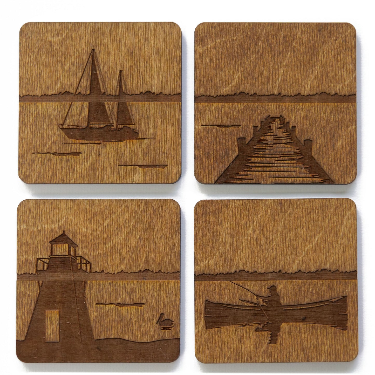 Lakeside Wood Coasters - Zealous Decor