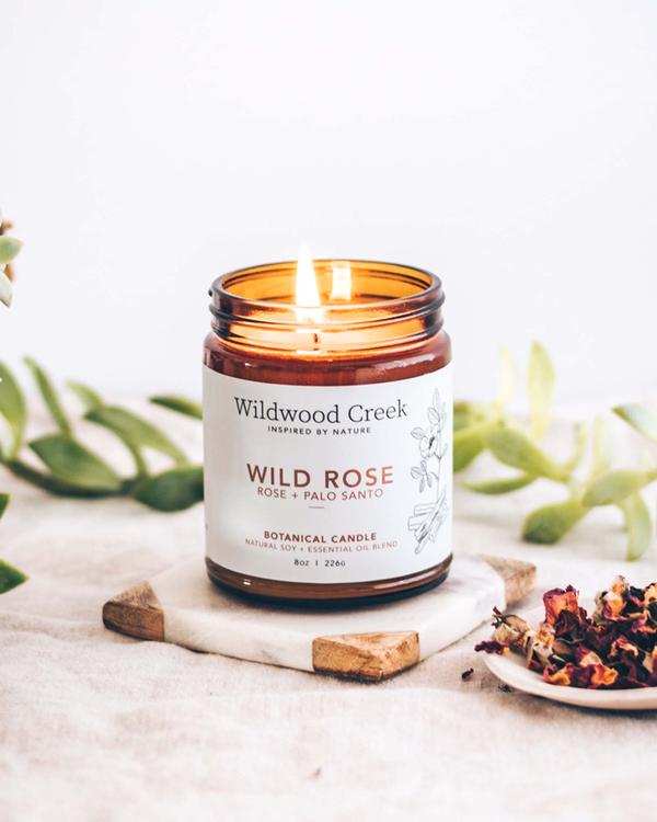 Wild Rose Botanical Candle