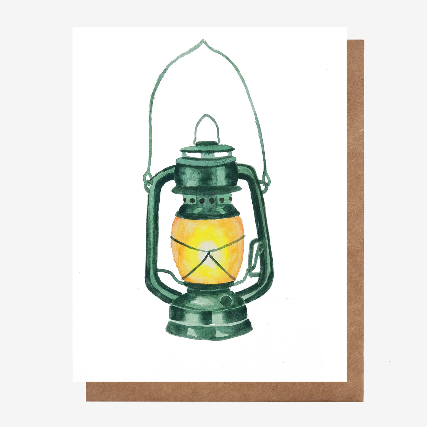 Green Vintage Camping Lantern Card