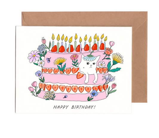 Cat Cake (EN/FR) Birthday Card