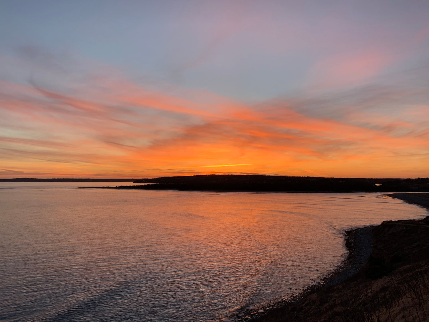 The Made in Canada Store - Atlantic Canadian pink and orange sunset on the Eastern Shore of Nova Scotia.