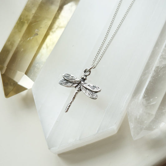 Tiny Dragonfly Charm Necklace