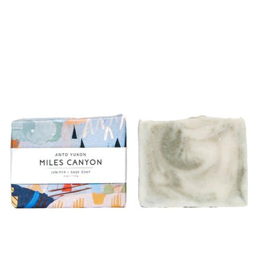 Made in Canada Natural Miles Canyon Soap by Anto Yukon with artwork wrapper by Meghan Hildebrand. The perfect unique Canadian made gift!