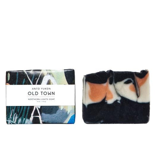 Made in Canada Natural Old Town Soap by Anto Yukon with artwork wrapper by Meghan Hildebrand. The perfect unique Canadian made gift!