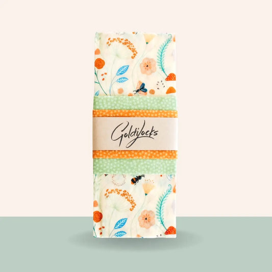 "Pollinators" Reusable Beeswax Food Wrap (Set of 3)