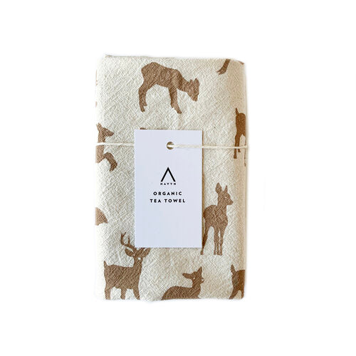 Organic Cotton Deer Tea Towel