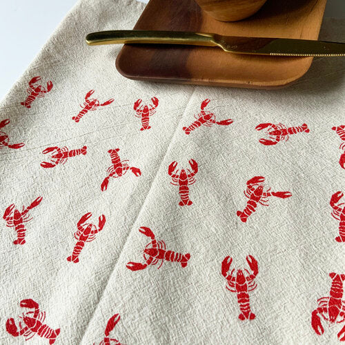 Organic Cotton Dancing Lobster Tea Towel