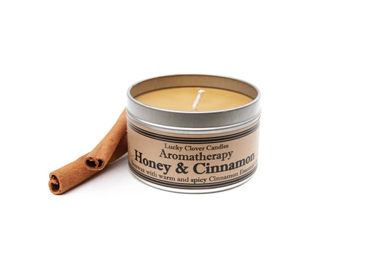 Honey & Cinnamon Aromatherapy Beeswax Candle - 8 oz