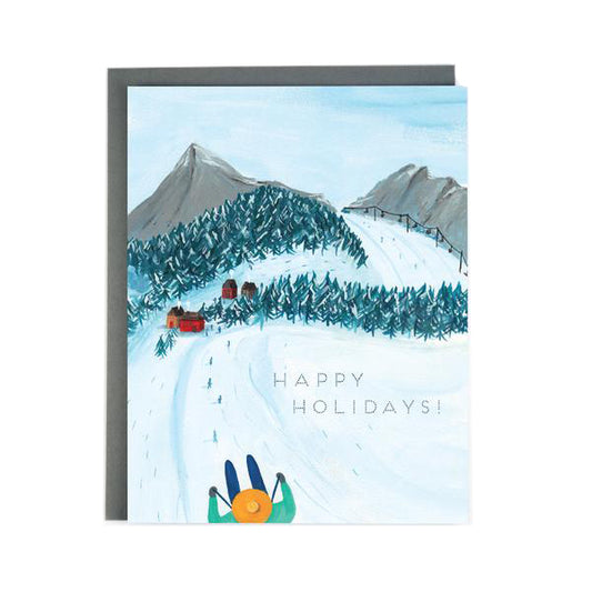 Skiing Holiday Card