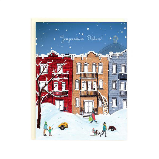 Snowy Night Montreal - Holiday Card