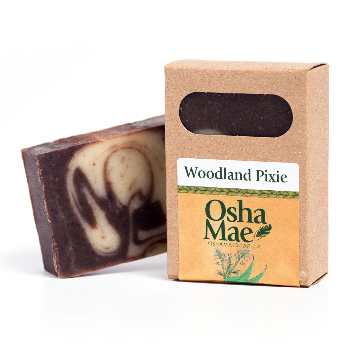 Made in Canada natural soap, handmade with patchouli and eucalyptus.