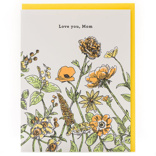 "Love You Mom Floral" Mother's Day Card