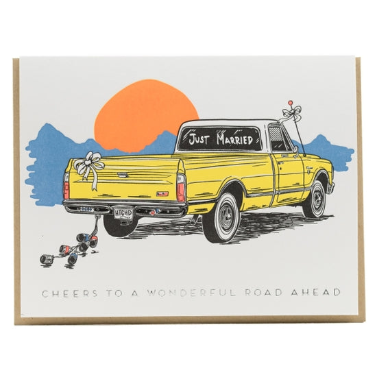 "Wedding Truck Sunset" Wedding Card