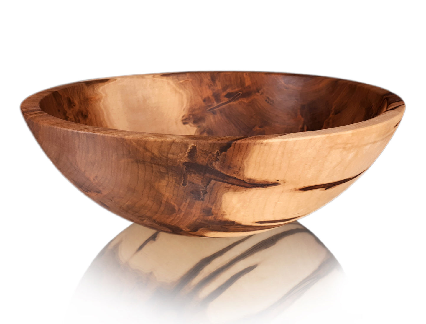 Round maple ambrosia salad bowl, made in Canada by Stinson Studios.