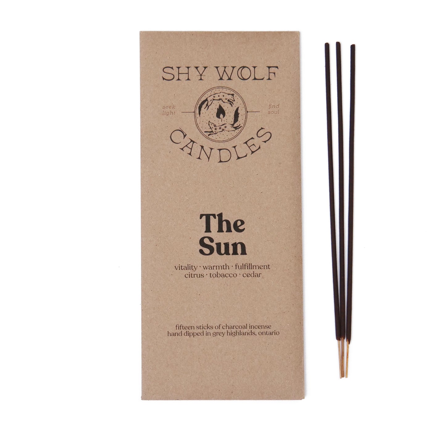 Shy Wolf Candles Natural Charcoal Incense Made in Canada.