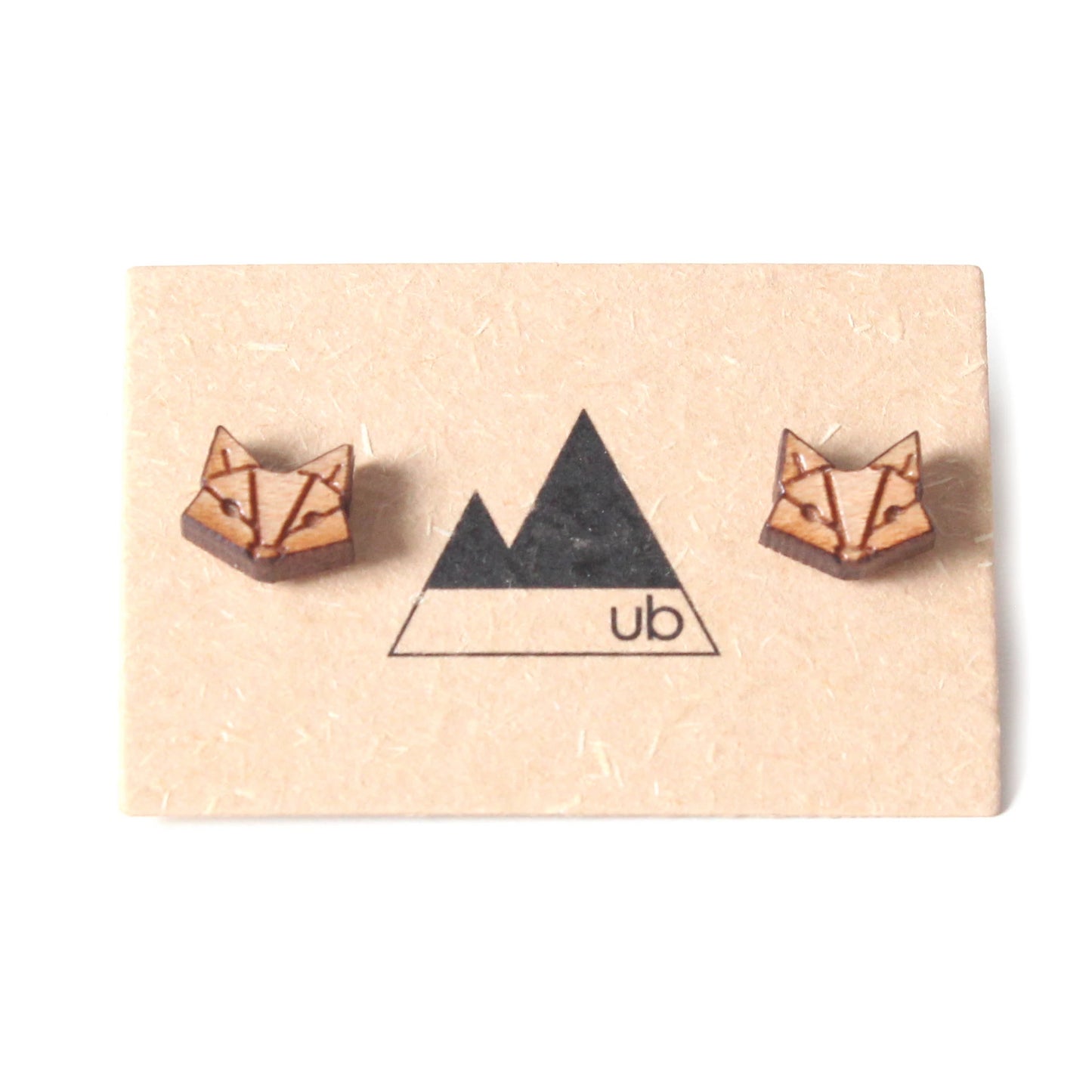 Made in Canada wood fox earrings.