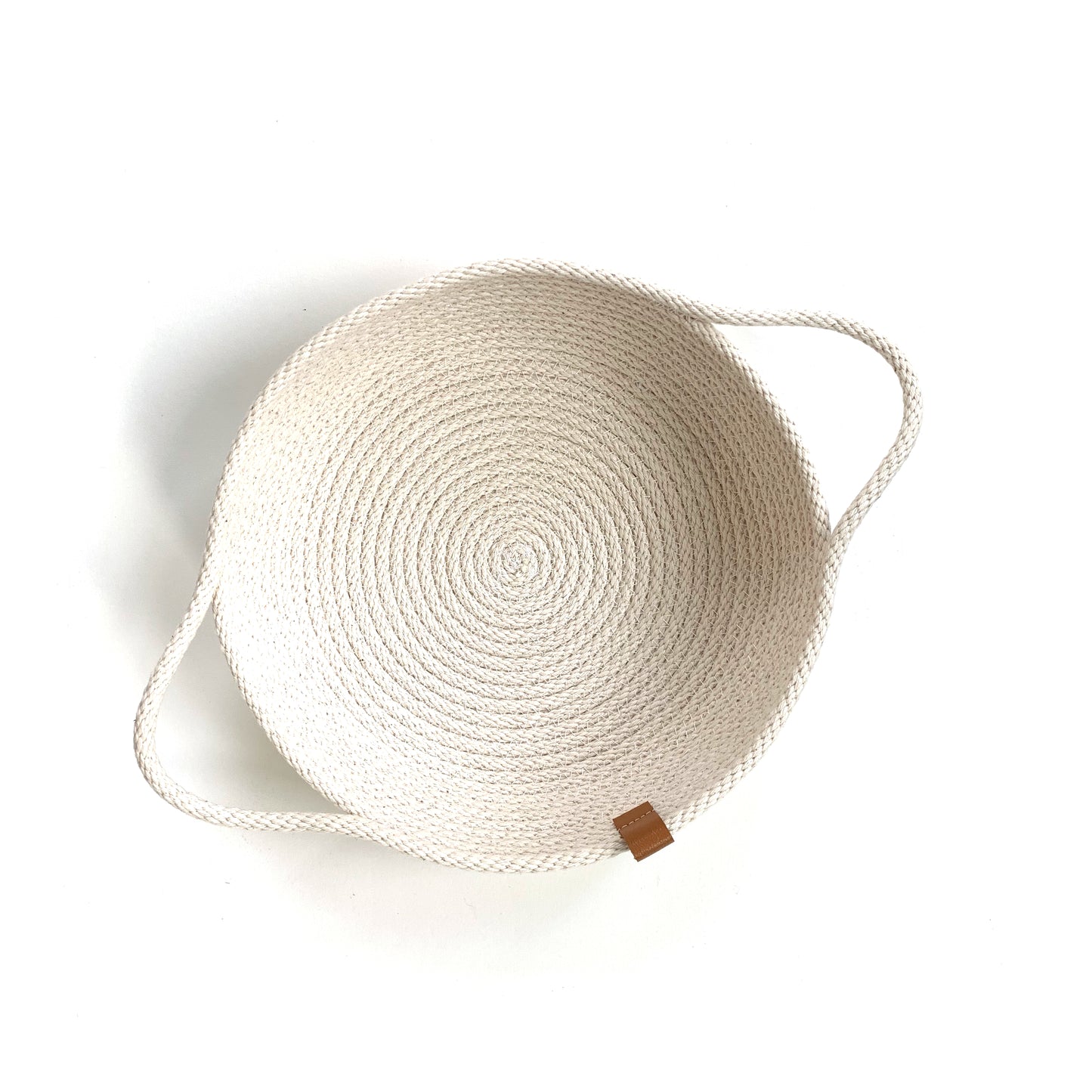 Made in Canada woven white cotton catch all bread basket.
